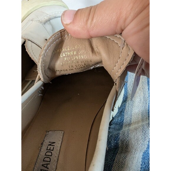 STEVE MADDEN Lawrence Bone Leather Chunky Platform Slip On Loafers Sz 9 [V06] - Picture 8 of 11